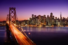 Fotobehang San Francisco skyline en de baai zonsondergang_35619963_DS
